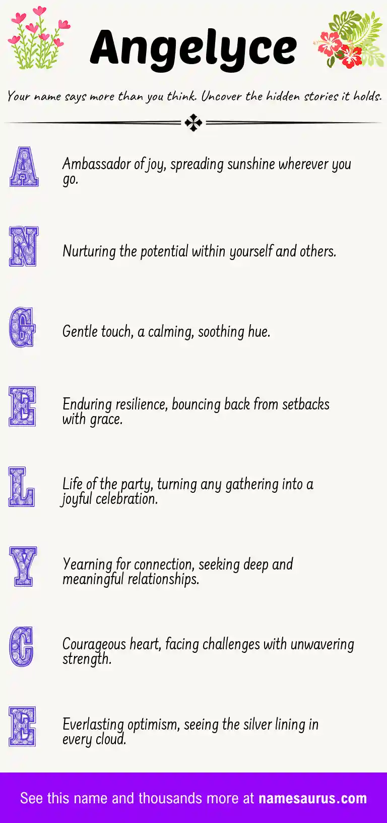 Acrostic poem about Angelyce.