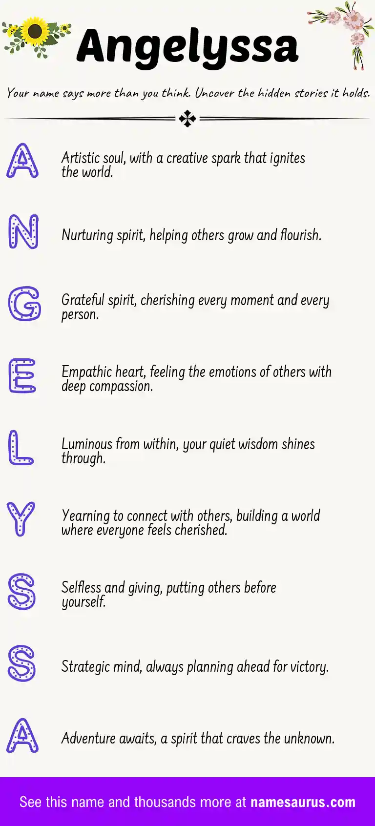 Acrostic poem about Angelyssa.