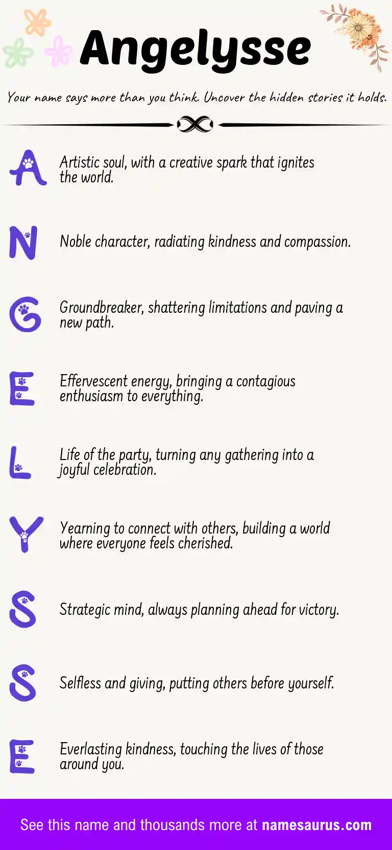 Acrostic poem about Angelysse.