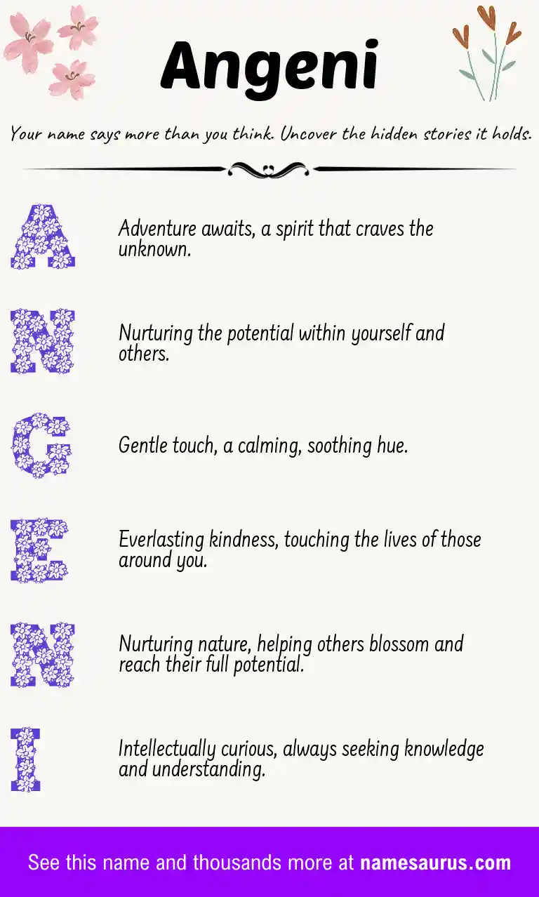 Acrostic poem about Angeni.