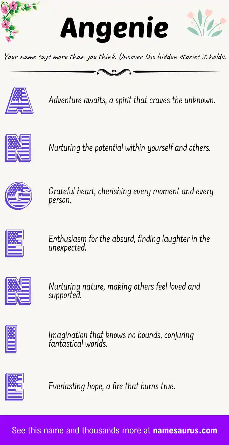 Acrostic poem about Angenie.