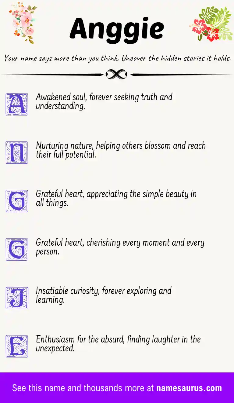 Acrostic poem about Anggie.