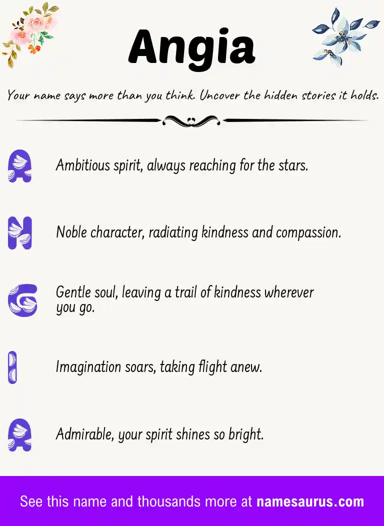 Acrostic poem about Angia.