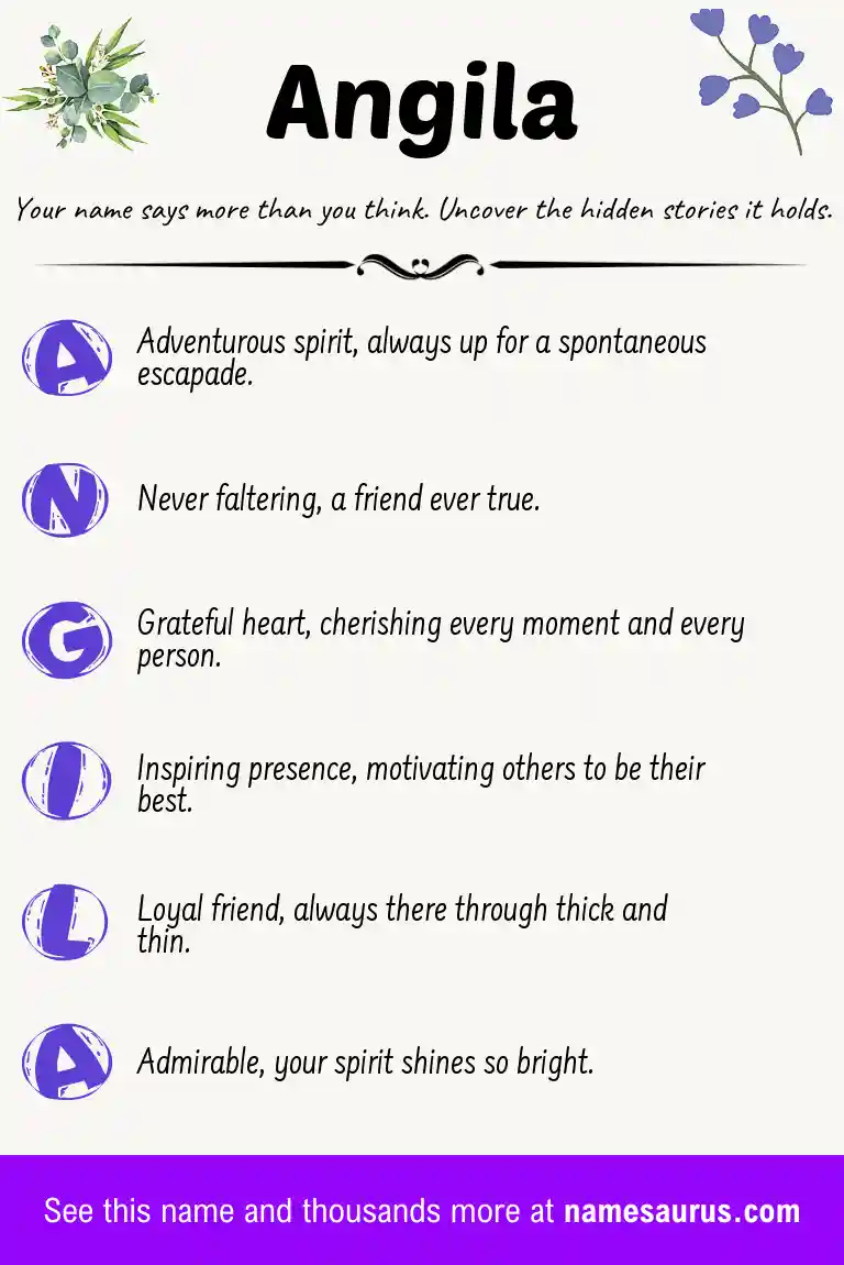 Acrostic poem about Angila.
