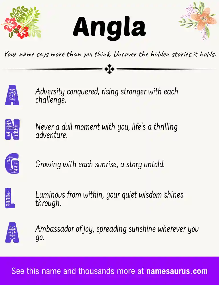 Acrostic poem about Angla.