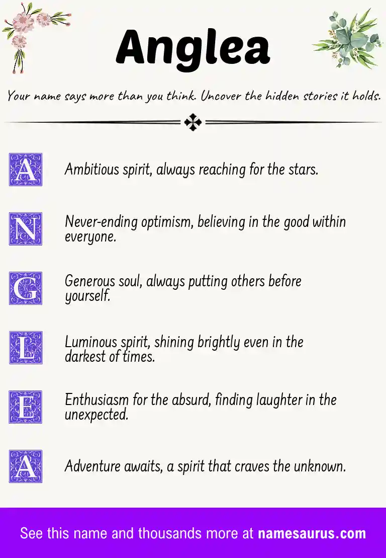 Acrostic poem about Anglea.