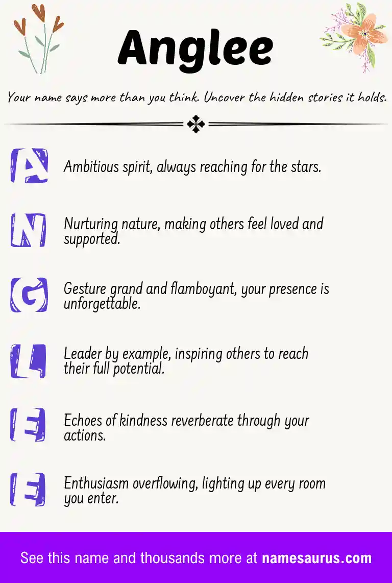 Acrostic poem about Anglee.