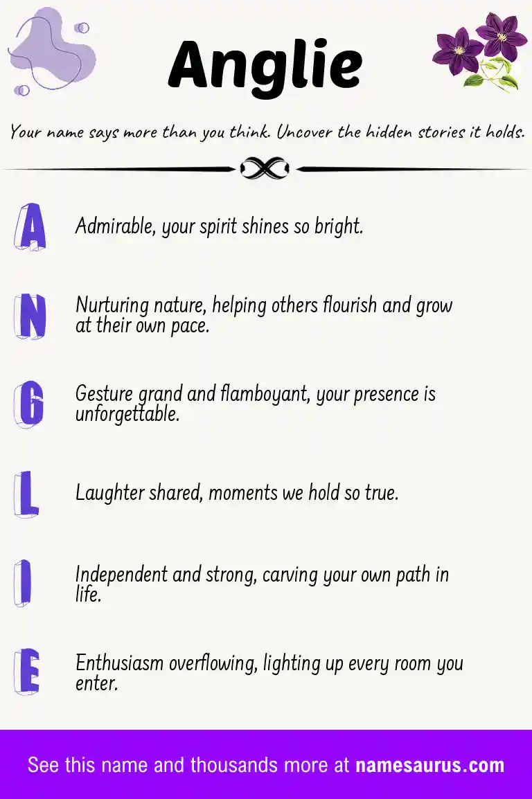 Acrostic poem about Anglie.