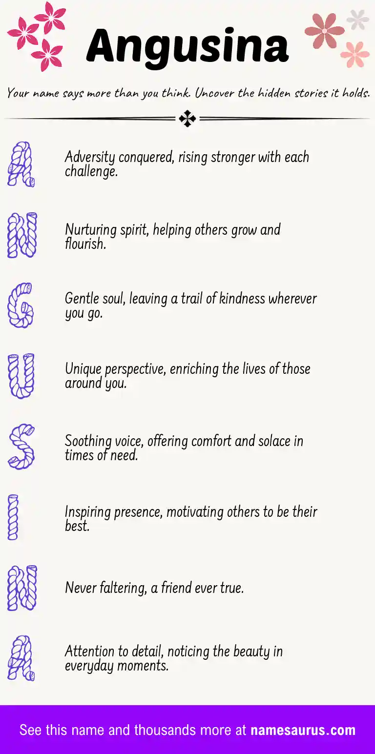 Acrostic poem about Angusina.