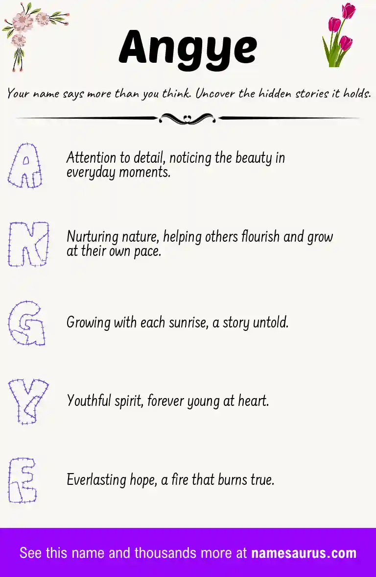 Acrostic poem about Angye.