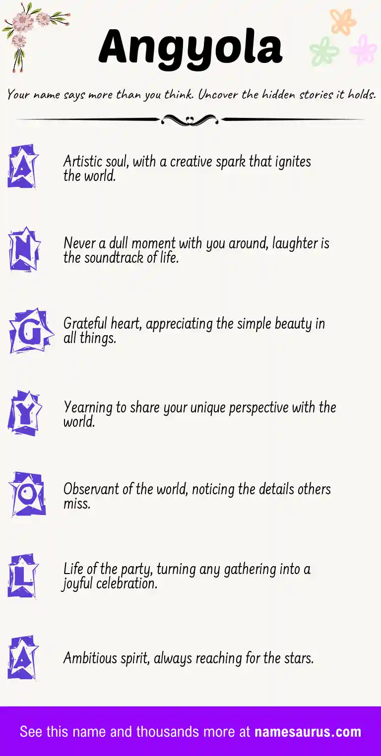 Acrostic poem about Angyola.