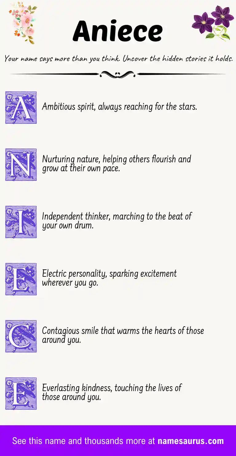 Acrostic poem about Aniece.