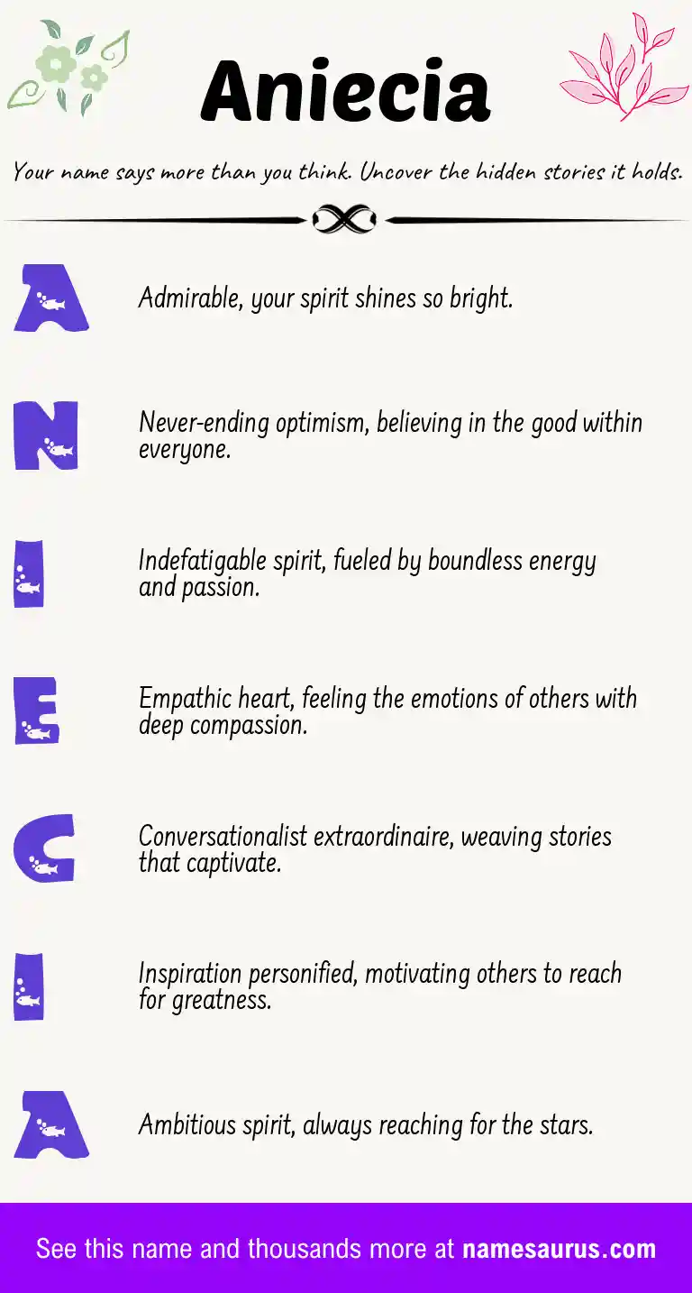 Acrostic poem about Aniecia.