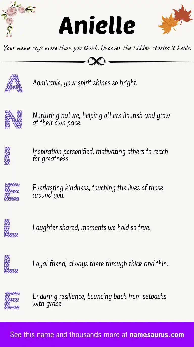 Acrostic poem about Anielle.