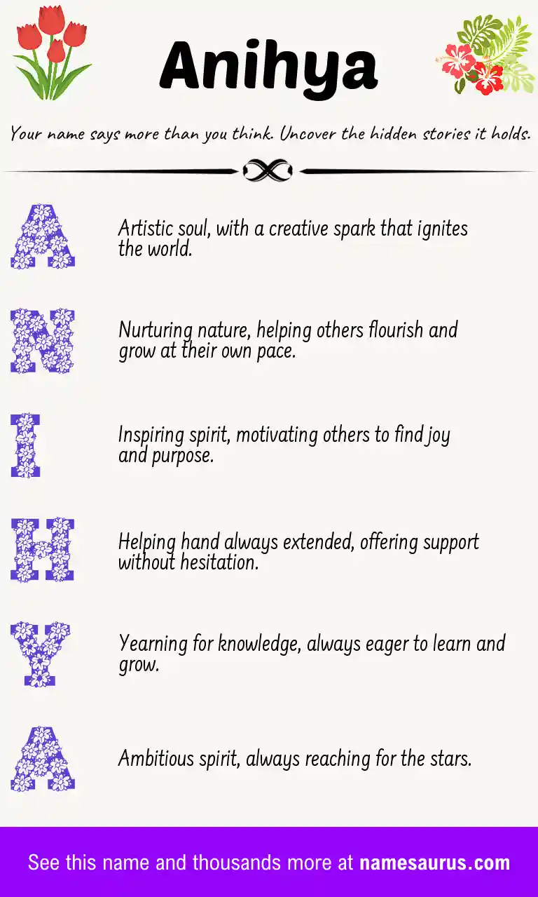 Acrostic poem about Anihya.