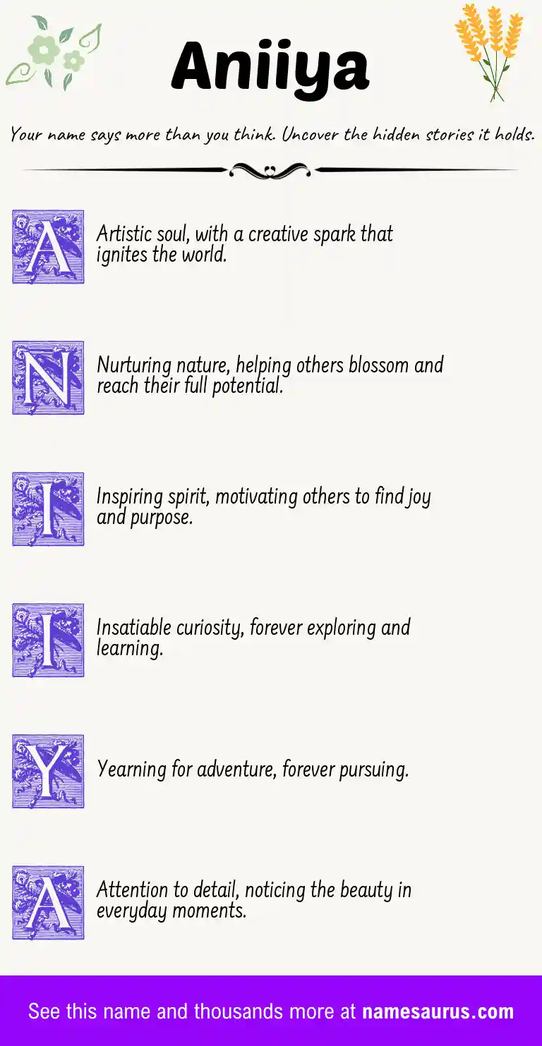 Acrostic poem about Aniiya.