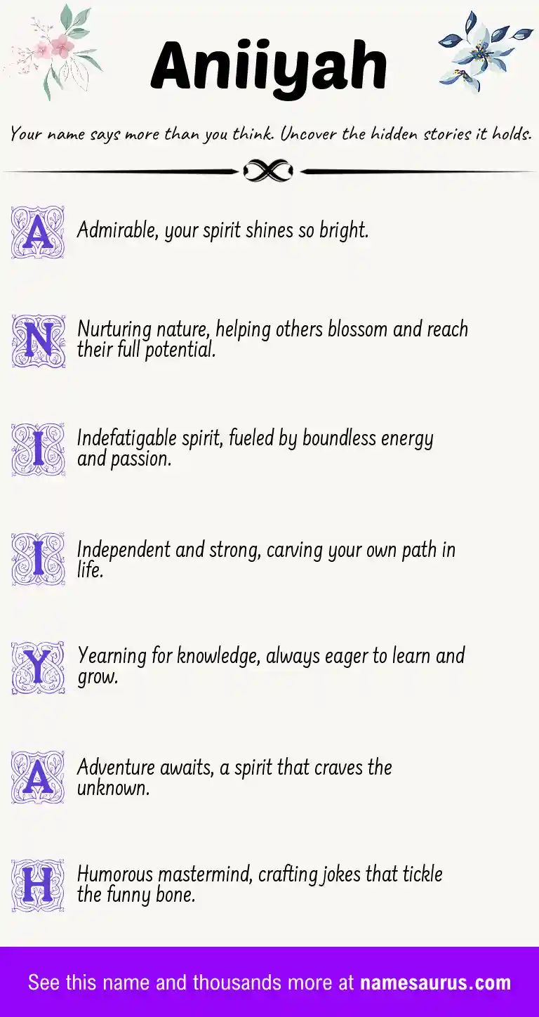 Acrostic poem about Aniiyah.