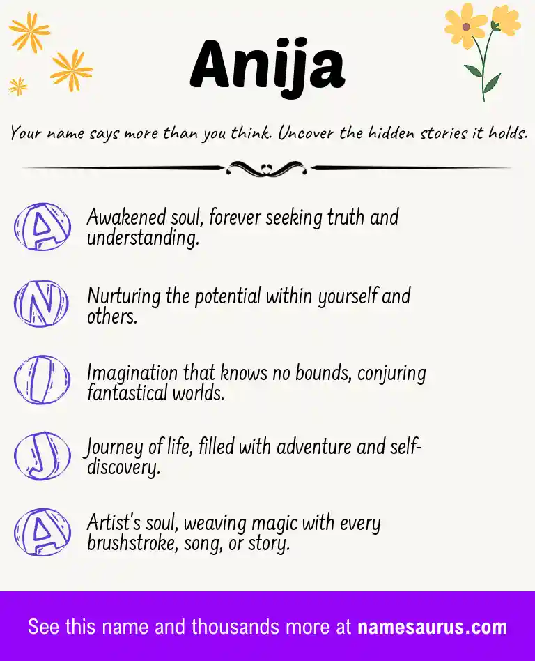 Acrostic poem about Anija.