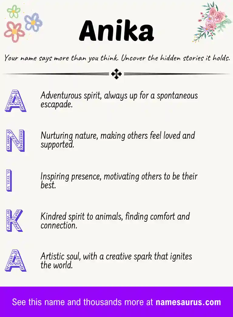 Acrostic poem about Anika.