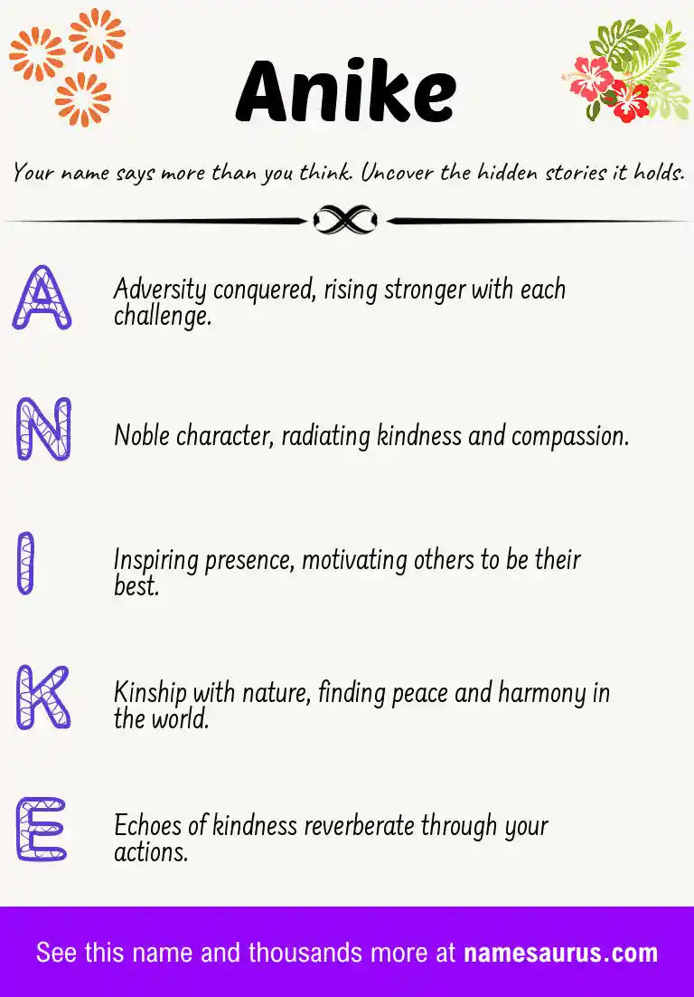 Acrostic poem about Anike.