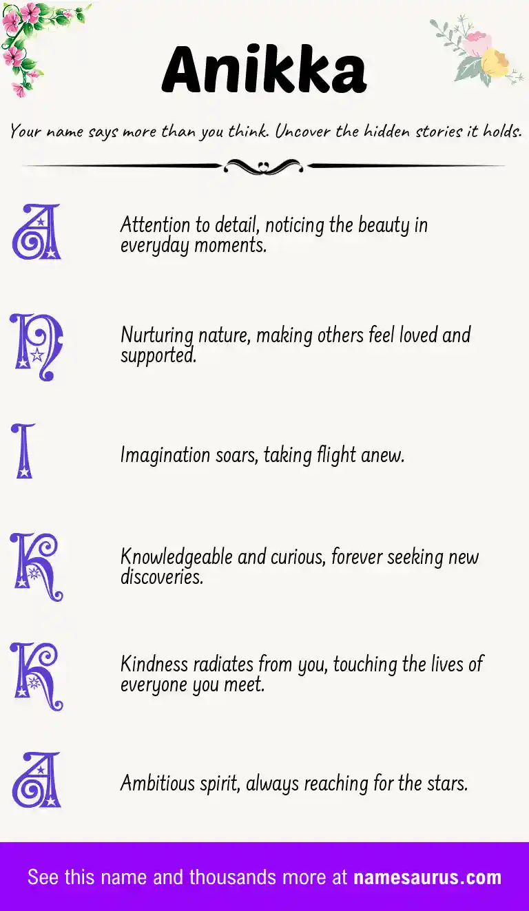 Acrostic poem about Anikka.