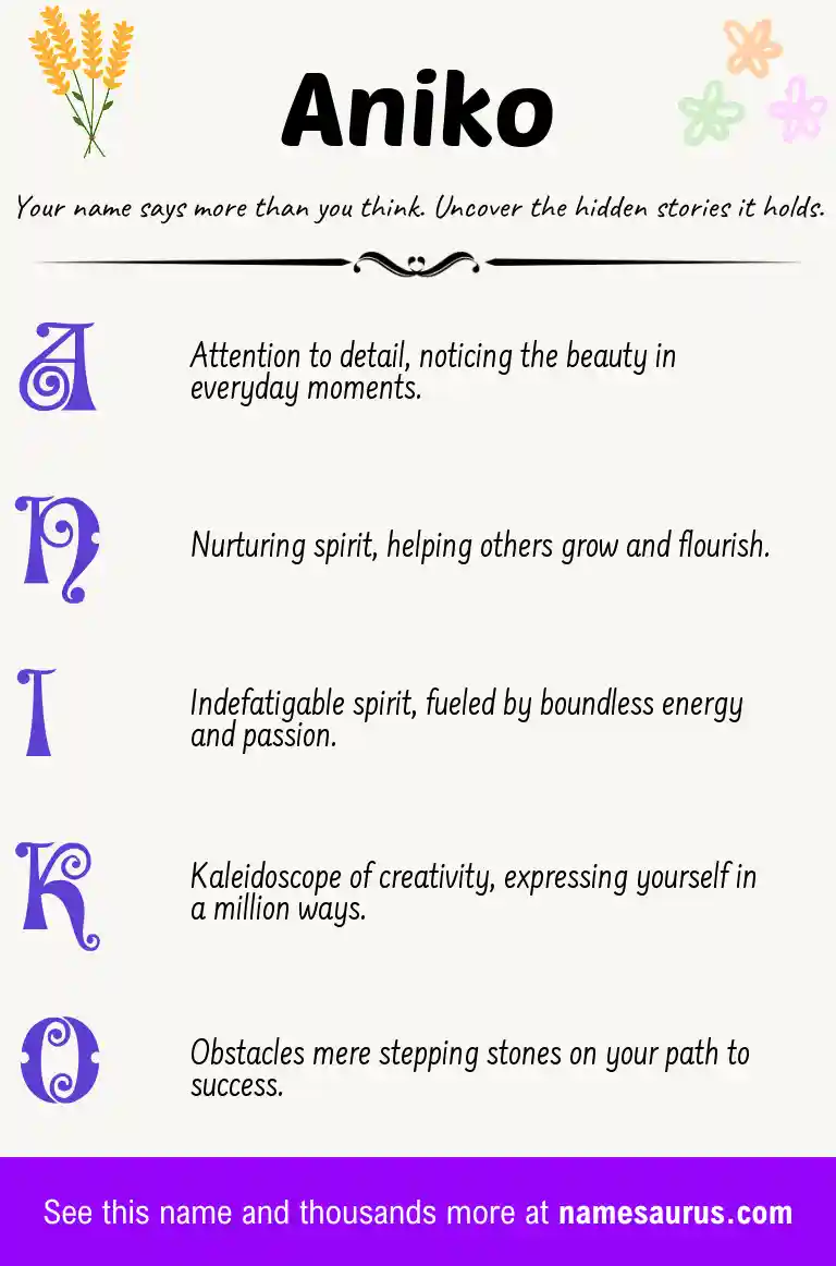 Acrostic poem about Aniko.