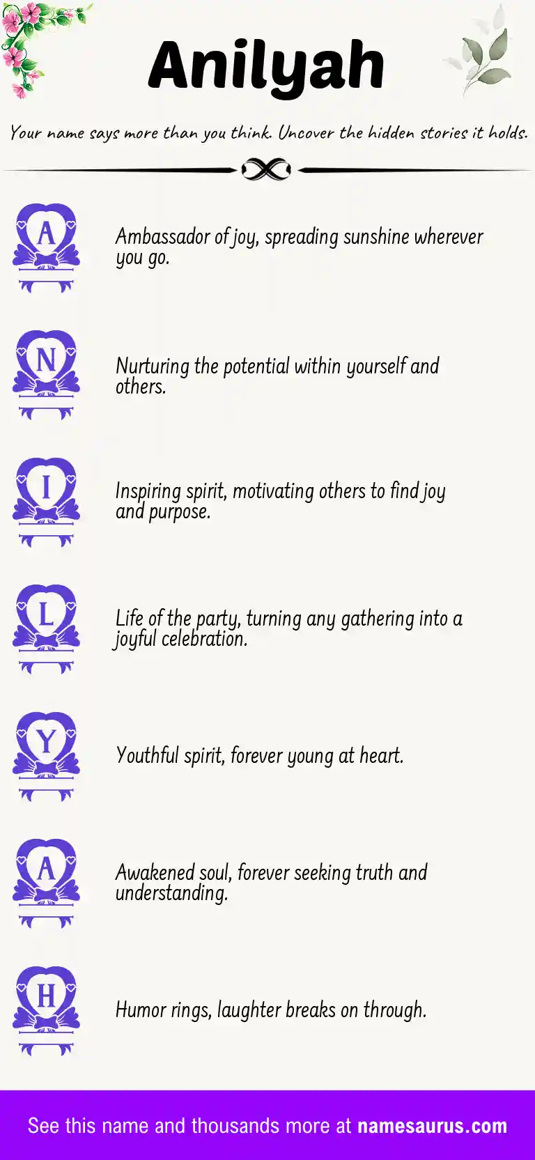 Acrostic poem about Anilyah.