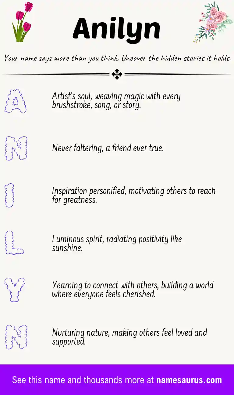 Acrostic poem about Anilyn.