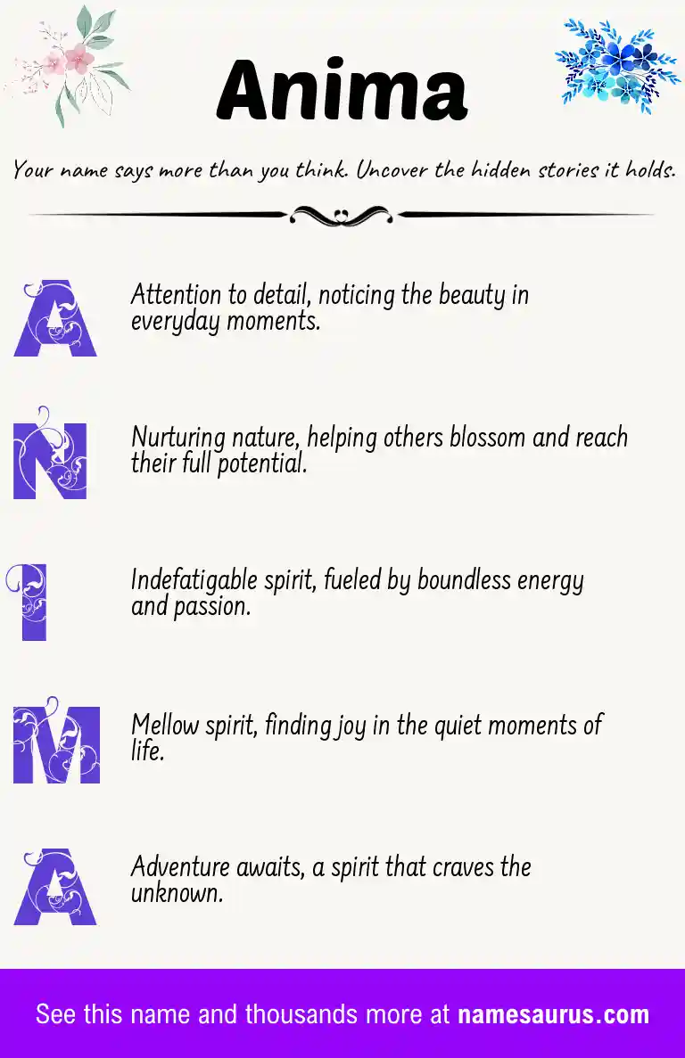 Acrostic poem about Anima.