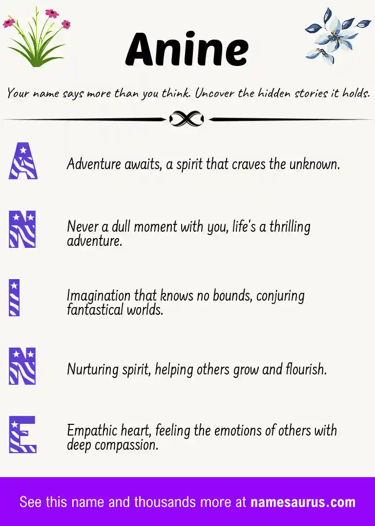 Acrostic poem about Anine.