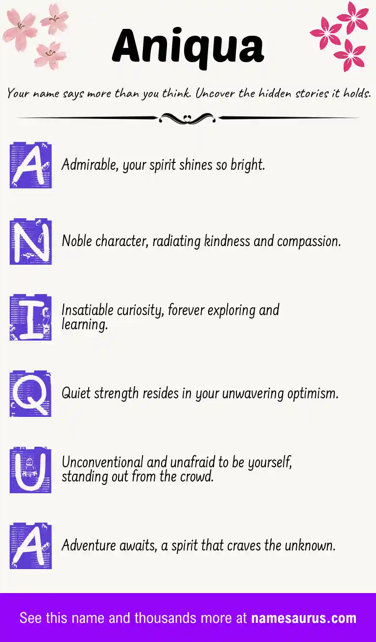 Acrostic poem about Aniqua.