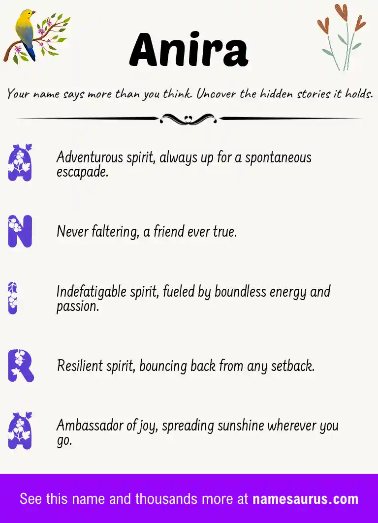 Acrostic poem about Anira.