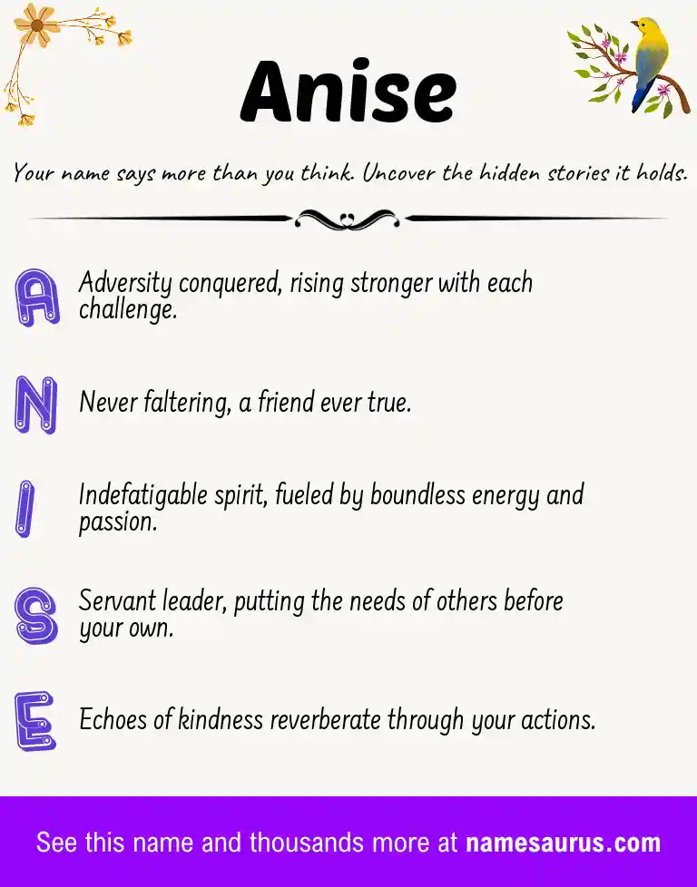 Acrostic poem about Anise.