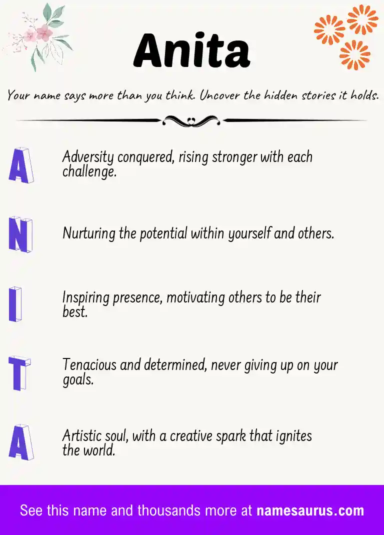 Acrostic poem about Anita.