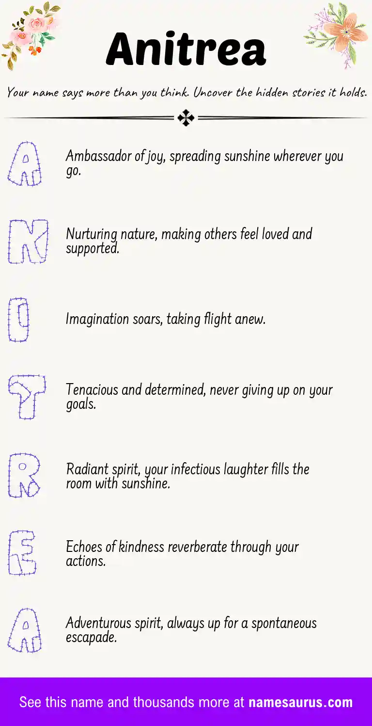 Acrostic poem about Anitrea.