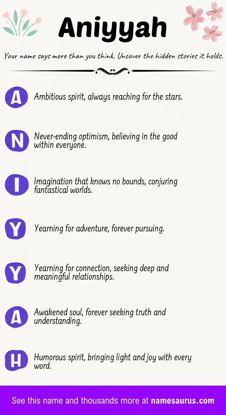 Acrostic poem about Aniyyah.