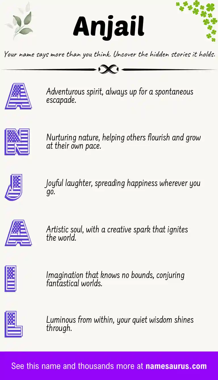 Acrostic poem about Anjail.