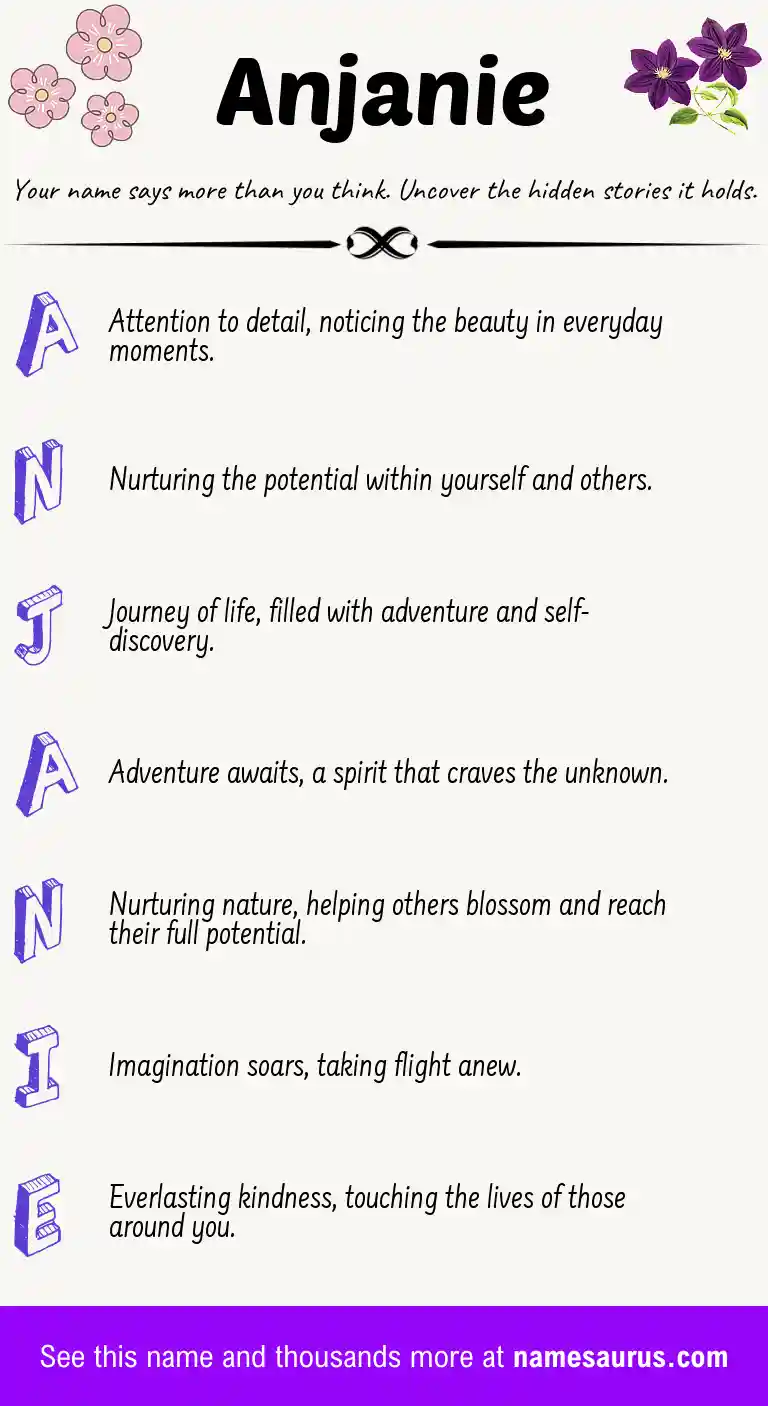 Acrostic poem about Anjanie.