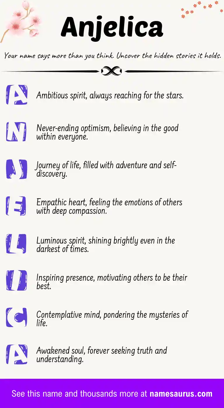 Acrostic poem about Anjelica.