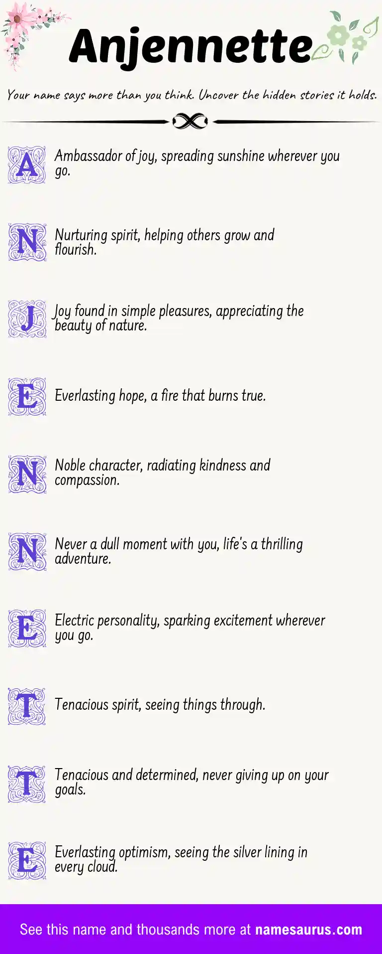 Acrostic poem about Anjennette.