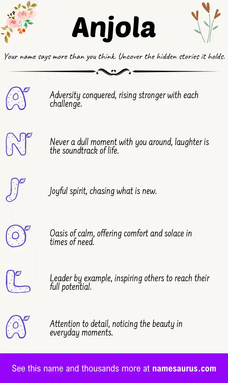 Acrostic poem about Anjola.