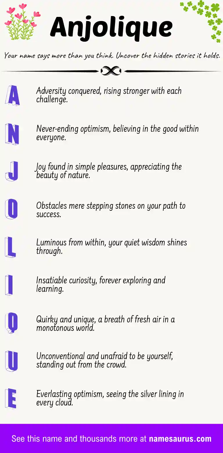 Acrostic poem about Anjolique.