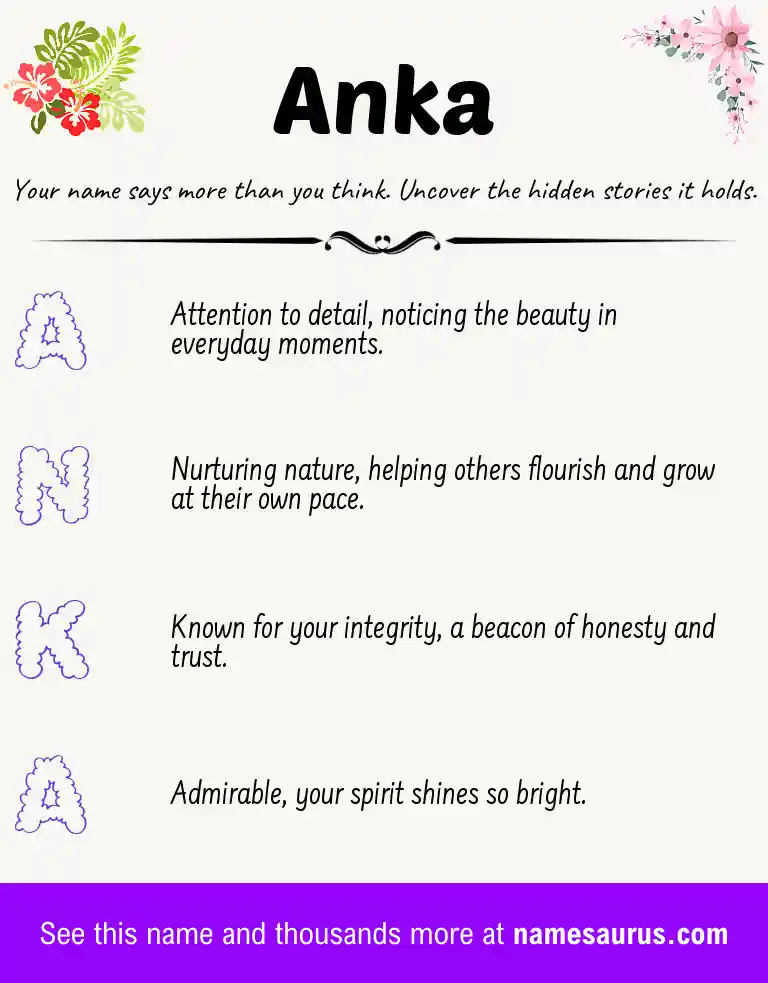 Acrostic poem about Anka.