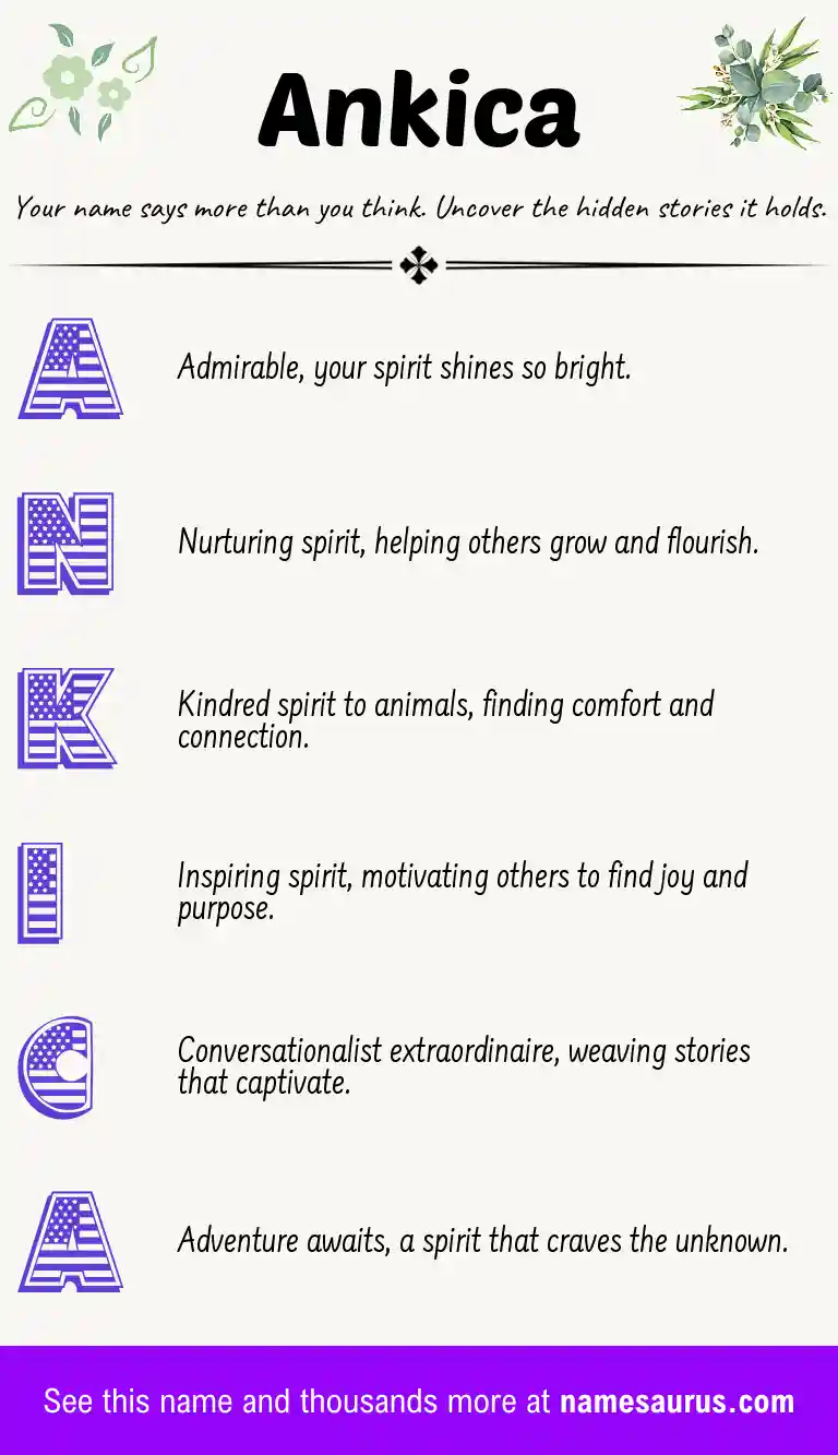 Acrostic poem about Ankica.