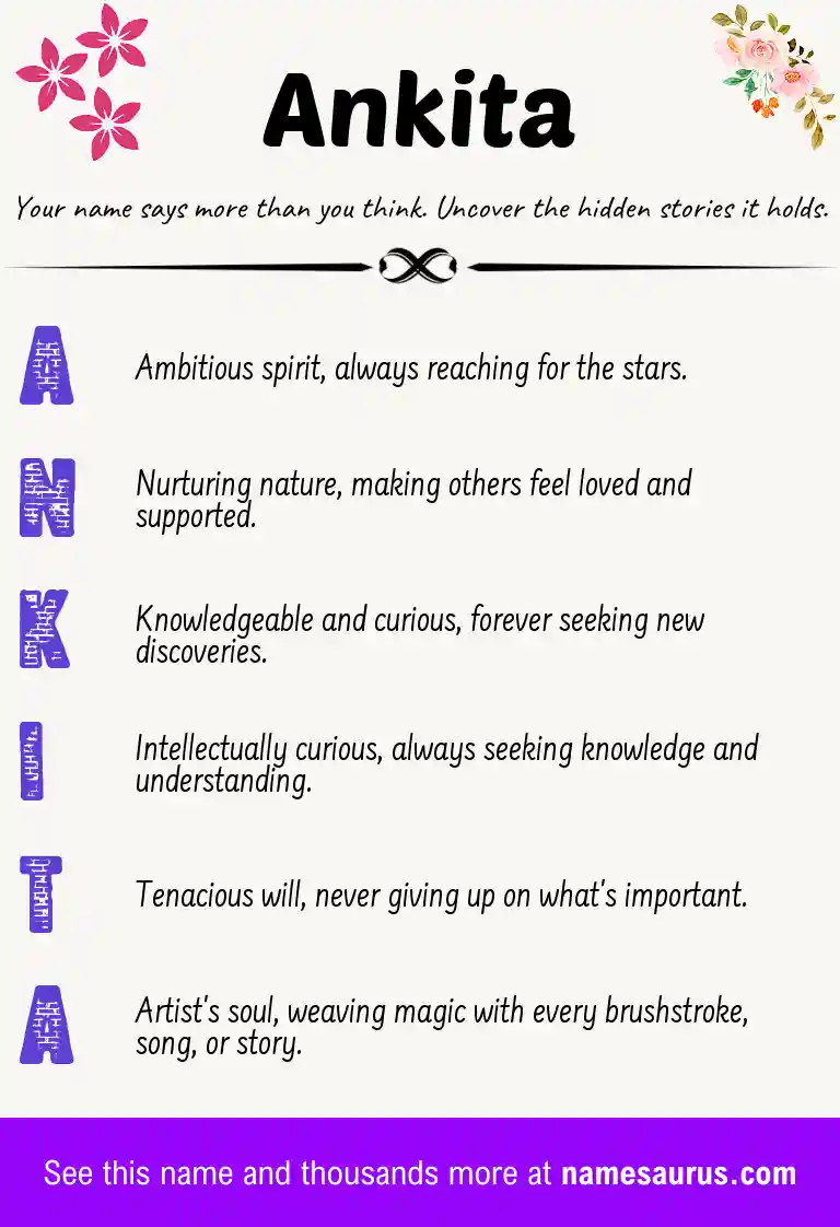 Acrostic poem about Ankita.