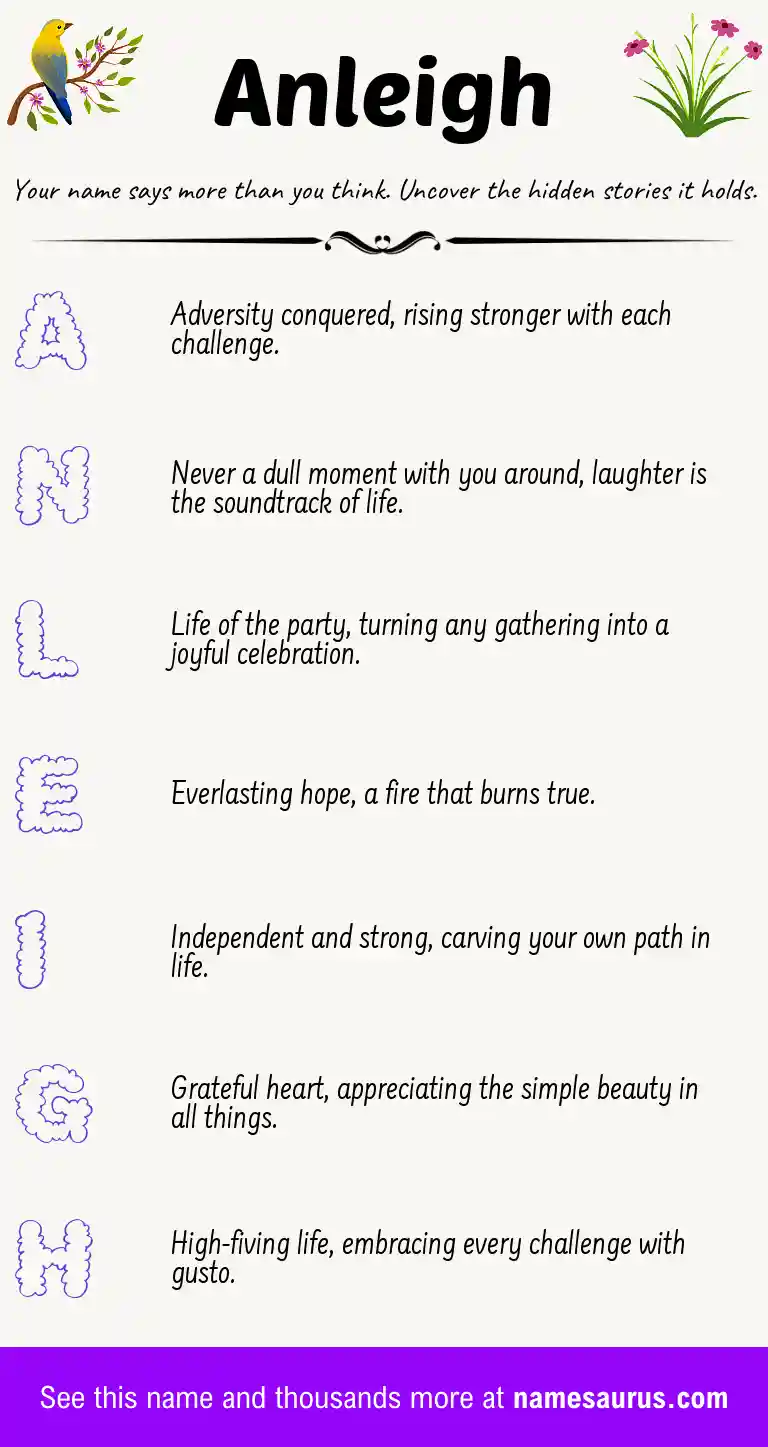 Acrostic poem about Anleigh.