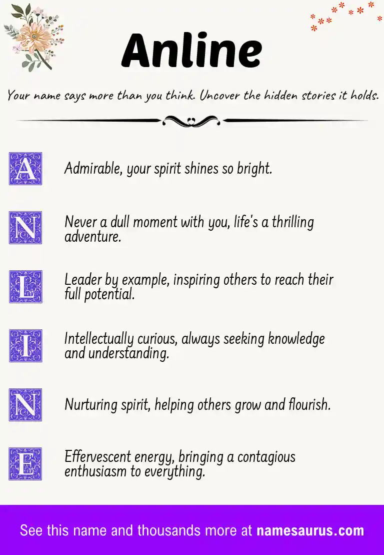 Acrostic poem about Anline.