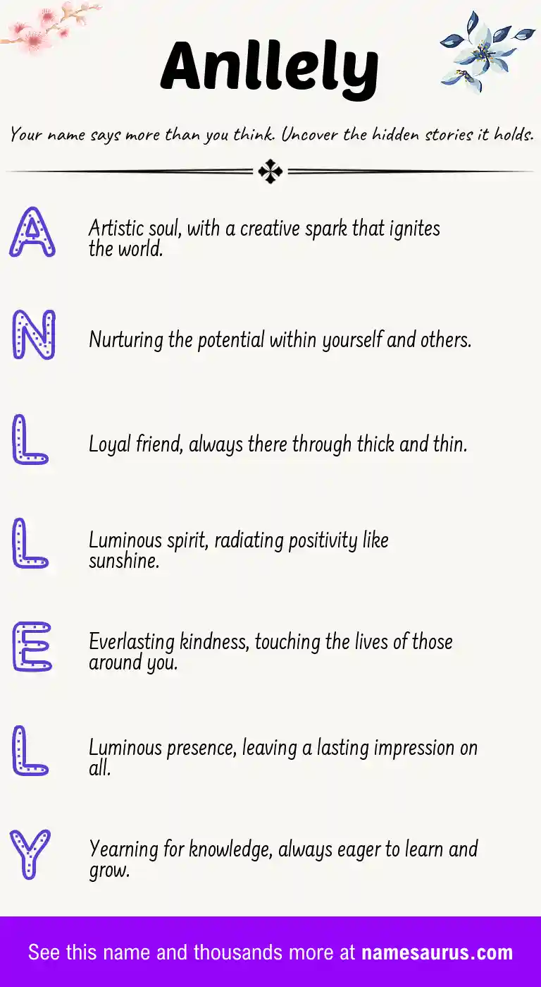 Acrostic poem about Anllely.