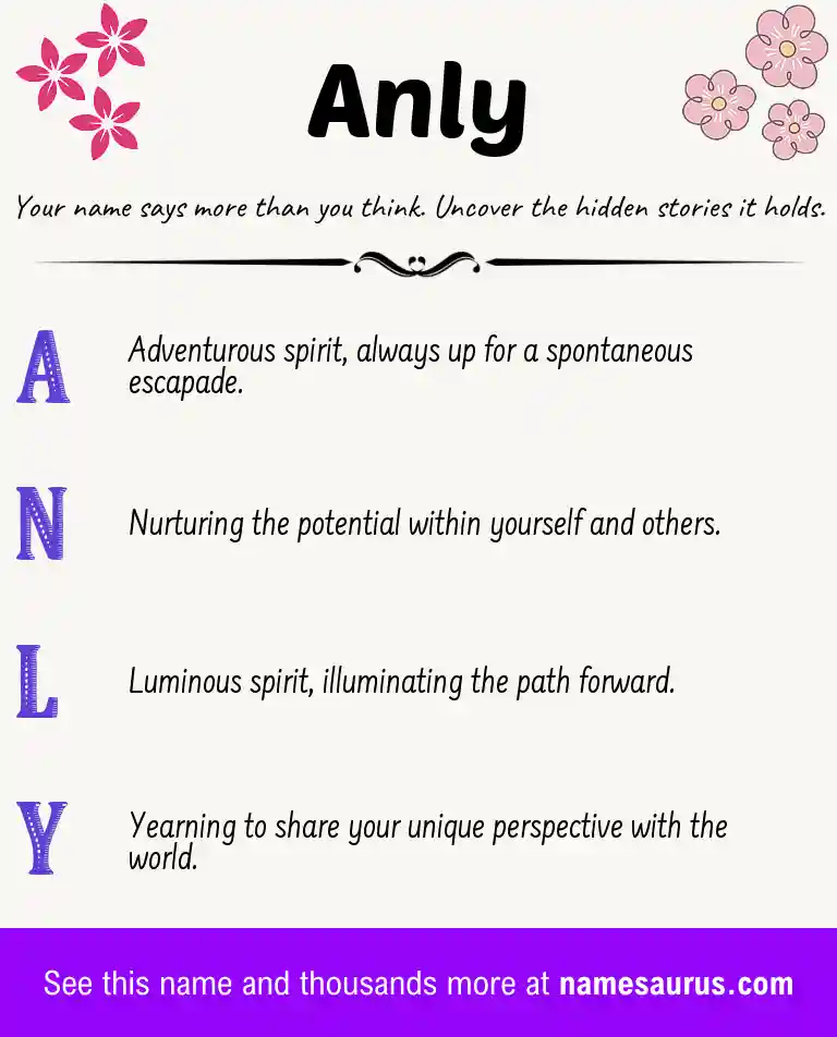 Acrostic poem about Anly.