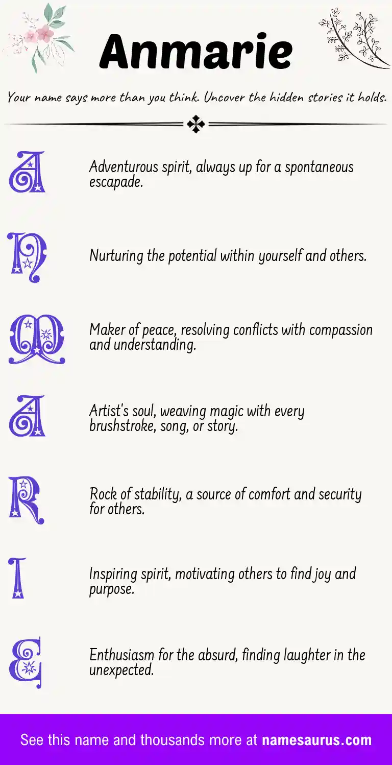 Acrostic poem about Anmarie.
